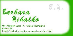 barbara mihalko business card